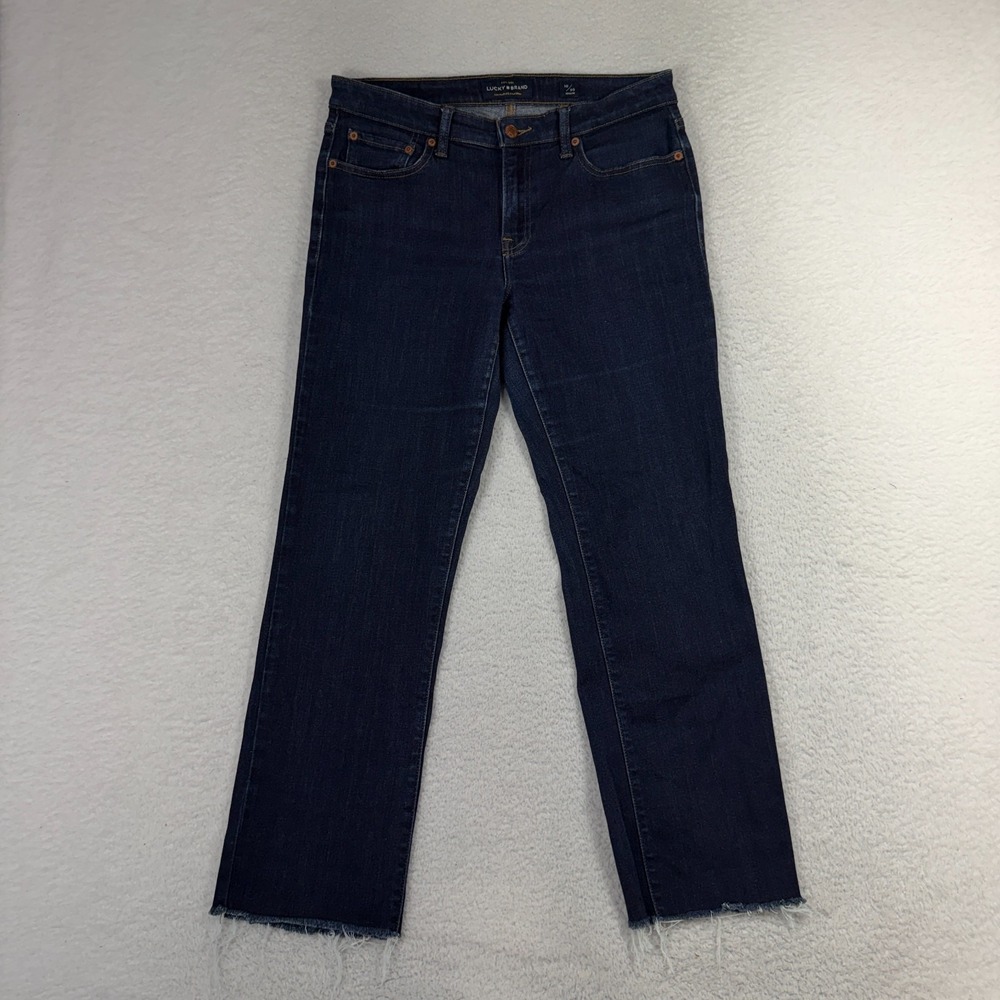 Lucky Brand Sweet Straight Raw Hem Jeans Dark Wash Women's 10/30 (31x27)